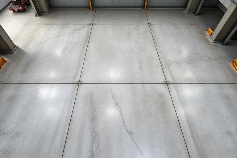 Freshly poured concrete slab with industrial finish